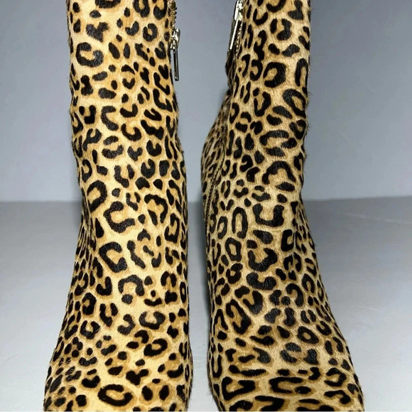 STEVE MADDEN Leopard Print Calf Hair Ankle Boots 8.5M Zipper Closure - Picture 5 of 11